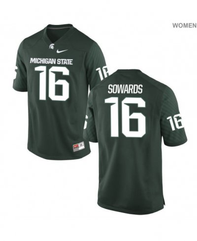 Women's Michigan State Spartans NCAA #16 Brandon Sowards Green Authentic Nike Stitched College Football Jersey JU32Y78MD